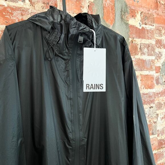 RAINS NORTON Longer Rain Jacket W3 Unisex Size M NWT - Picture 1 of 6